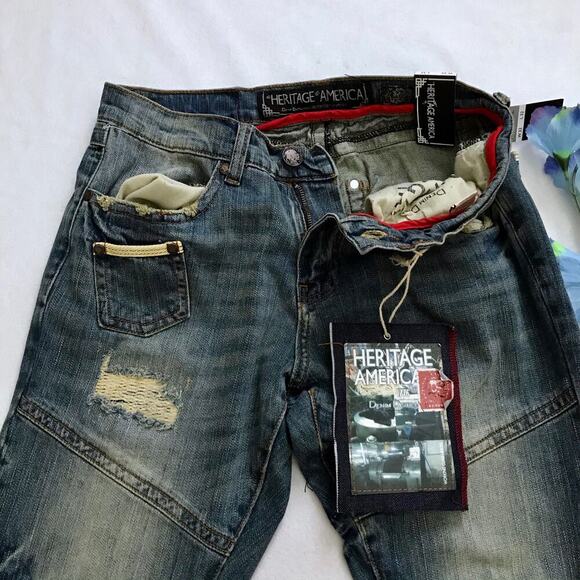 Heritage by America NWT Medium Wash Skinny Jeans Men 32x32 - Picture 4 of 11